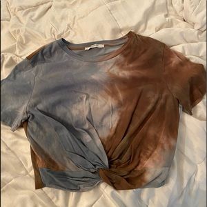 Zara Trafaluc Tie Dye Knotted Crop Top
